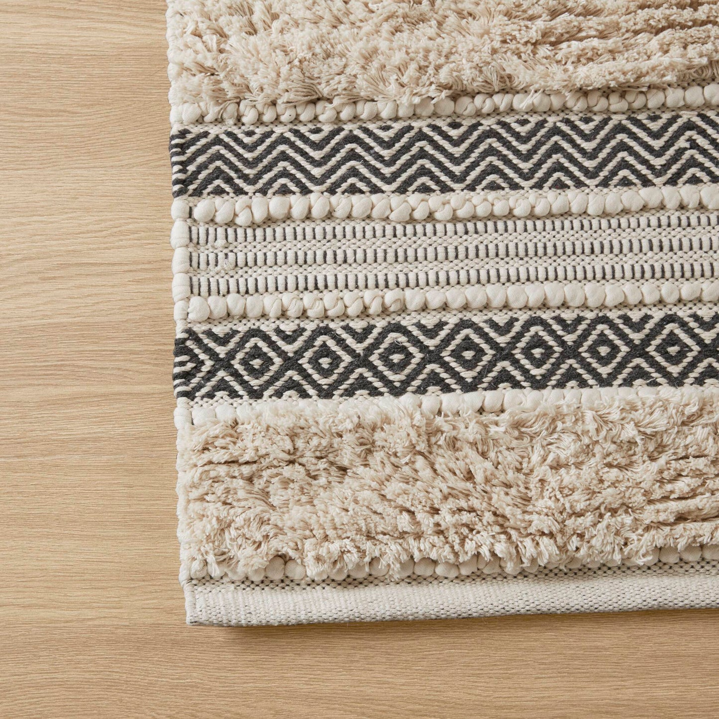 Asher Woven Texture Stripe Bath Rug