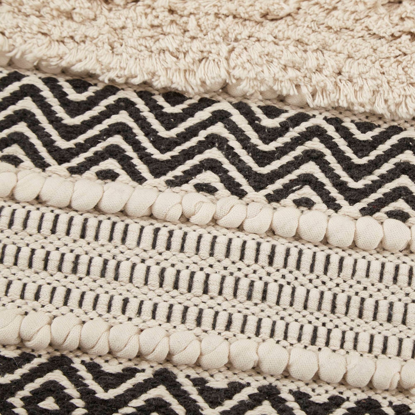 Asher Woven Texture Stripe Bath Rug
