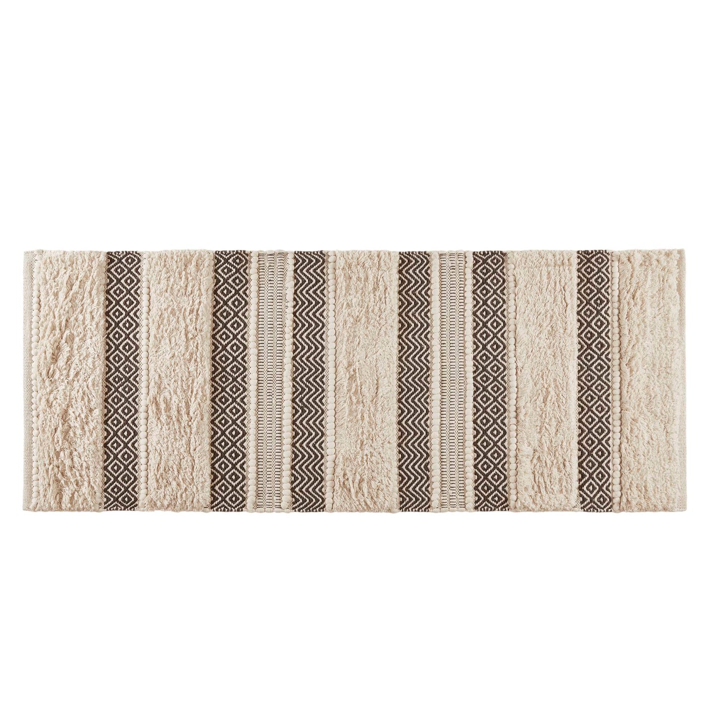 Asher Woven Texture Stripe Bath Rug