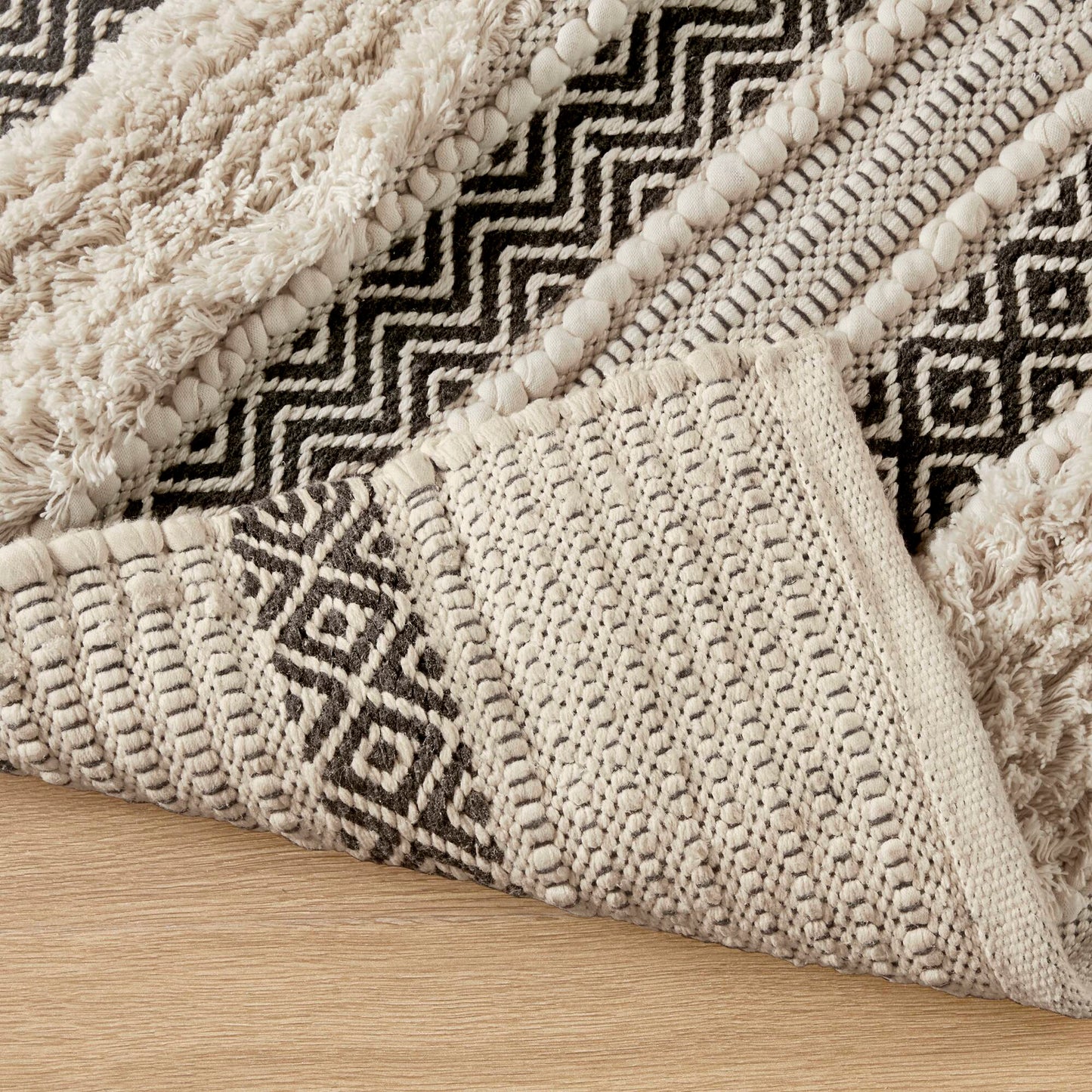 Asher Woven Texture Stripe Bath Rug