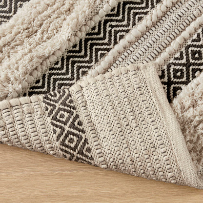 Asher Woven Texture Stripe Bath Rug