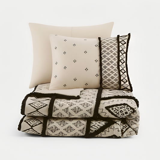 Marta 3 Piece Flax and Cotton Blended Duvet Cover Set