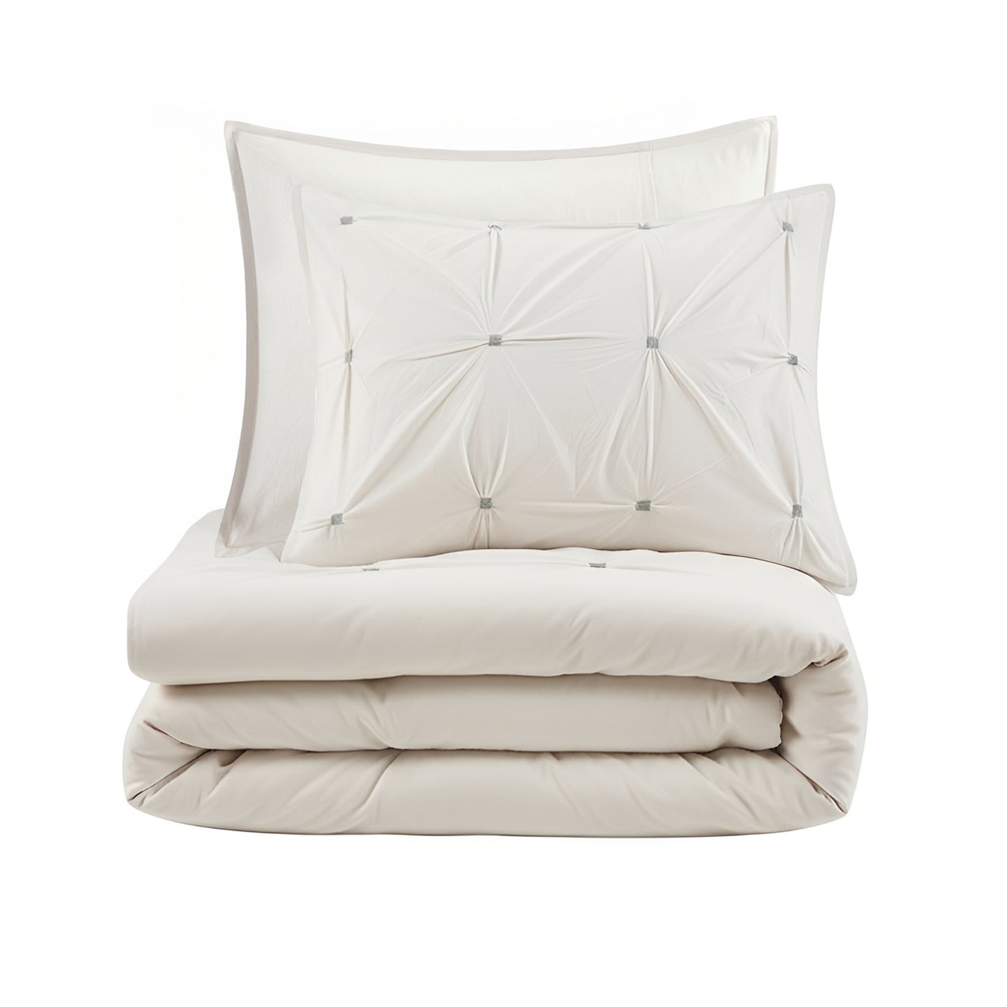 Masie 3 Piece Elastic Embroidered Cotton Duvet Cover Set