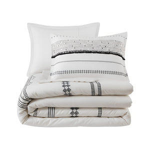 Nea Cotton Printed Duvet Cover Set with Trims