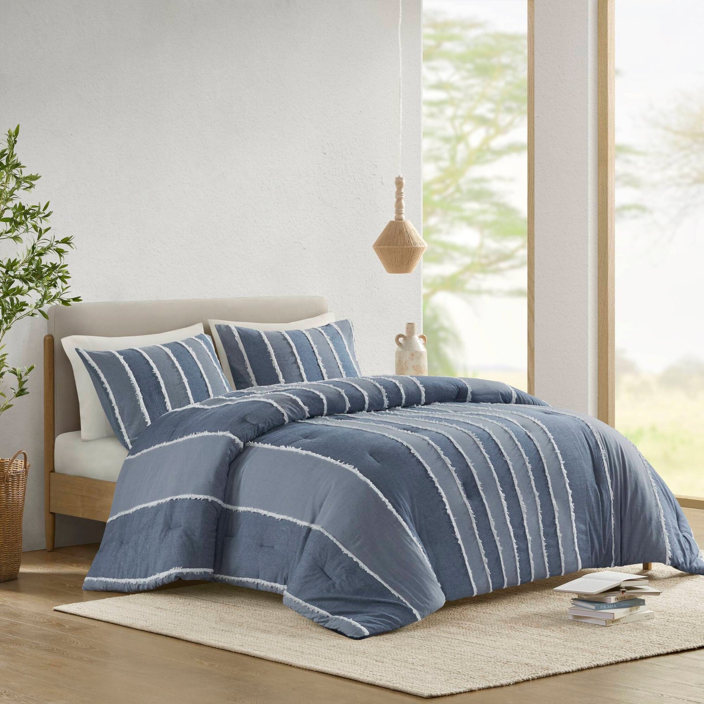 Shay 3-Piece Striped Cotton Comforter Set