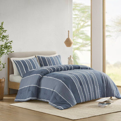 Shay 3-Piece Striped Cotton Comforter Set