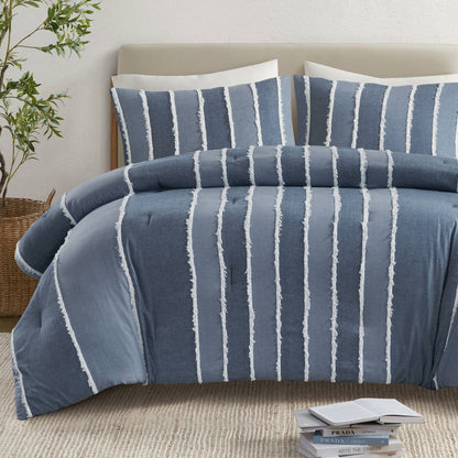 Shay 3-Piece Striped Cotton Comforter Set