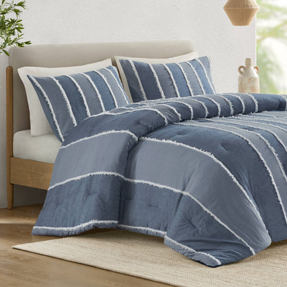 Shay 3-Piece Striped Cotton Comforter Set