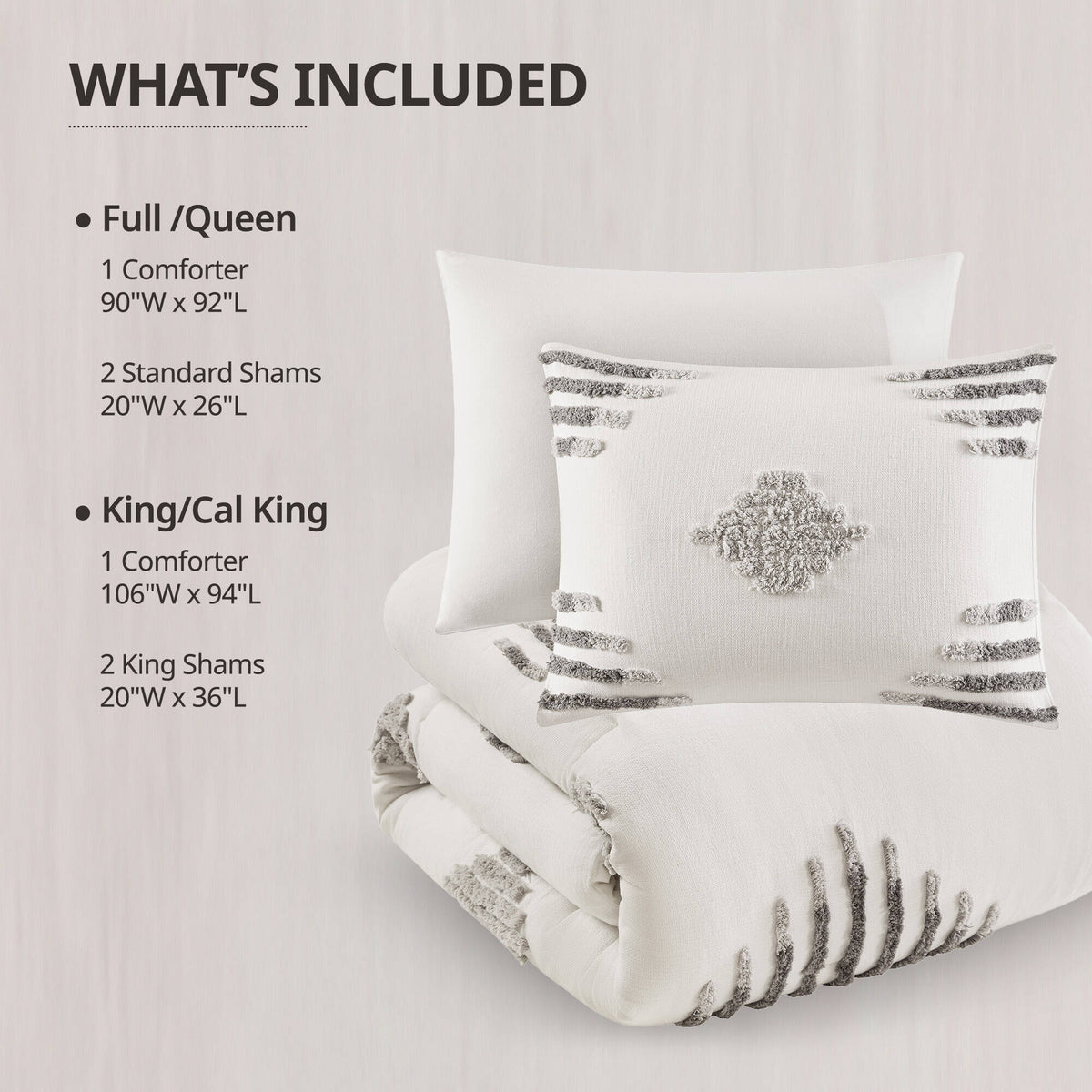 Tahli 3-Piece Cotton Blend Chenille Comforter Set
