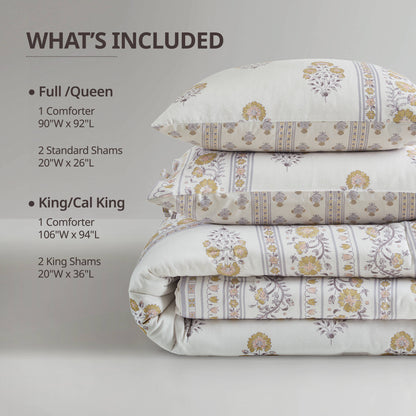 Thalia Floral 3-Piece Comforter Set