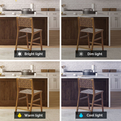 Oslo Faux Leather Woven Counter Stool 24"H