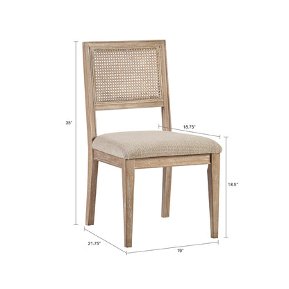 Kelly Rattan & Wood Dining Chair Set of 2