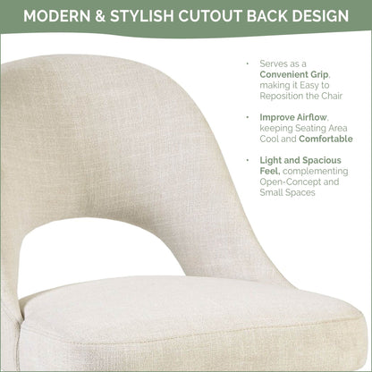 Nola Upholstered Dining Side Chairs with Cutout Back design (Set of 2)