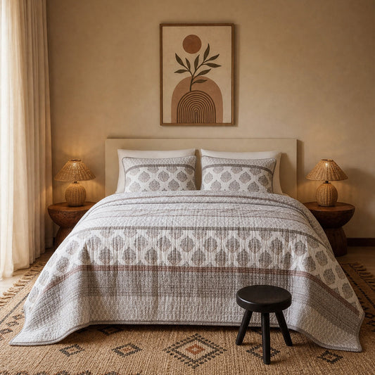 Surya 100% Cotton Print Quilt 3-Piece Set
