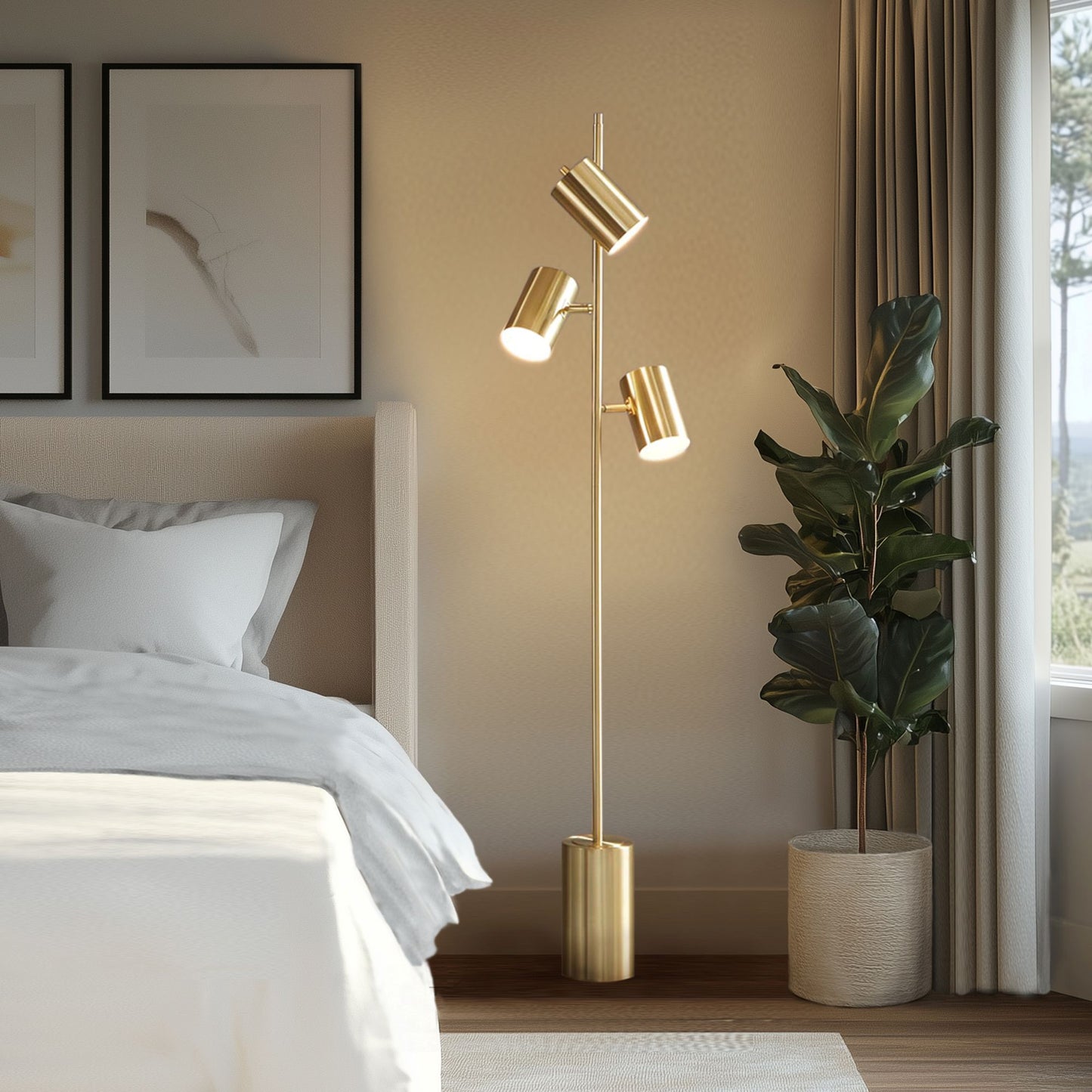Alta 3-Light Metal Floor Lamp