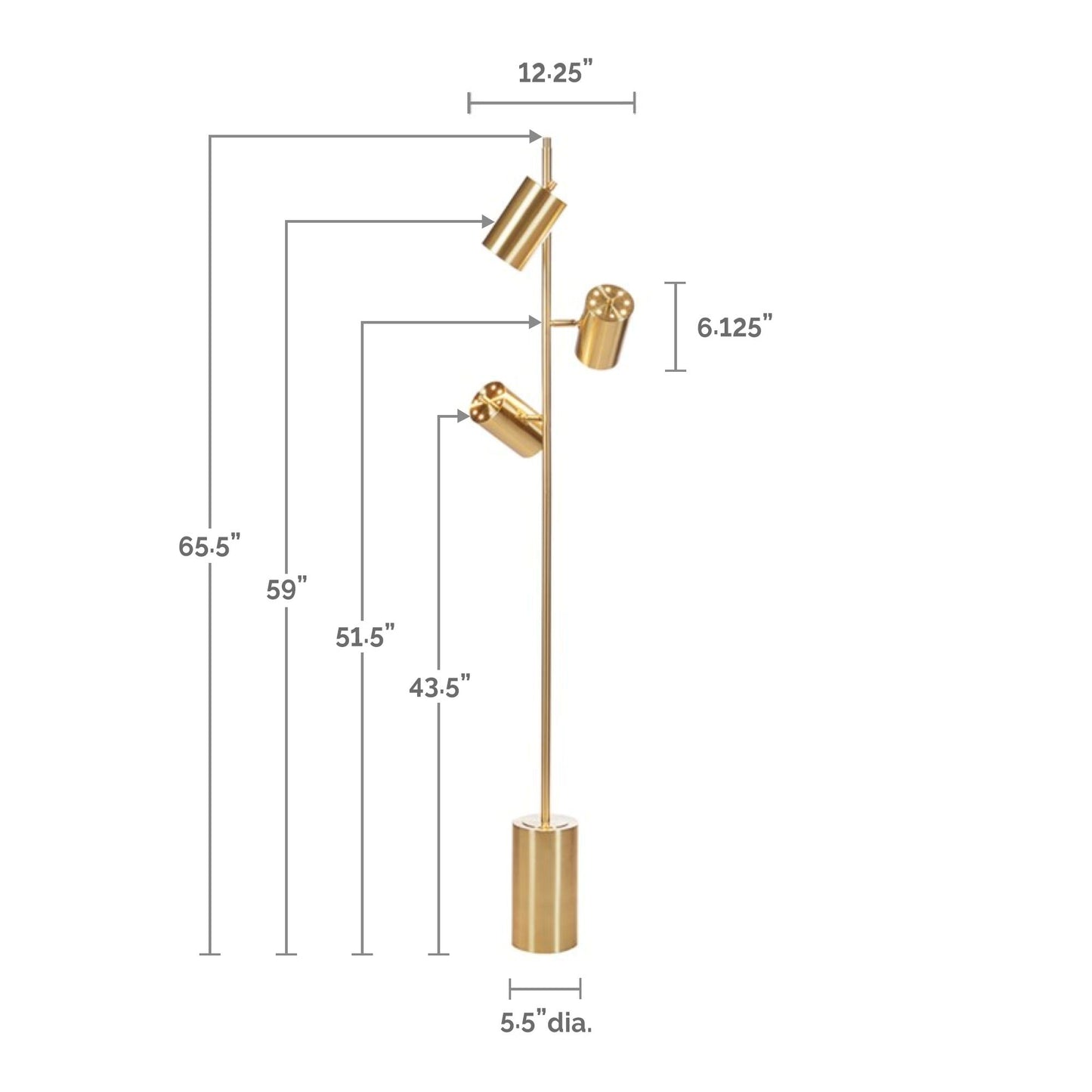 Alta 3-Light Metal Floor Lamp
