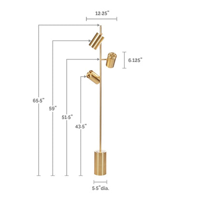 Alta 3-Light Metal Floor Lamp