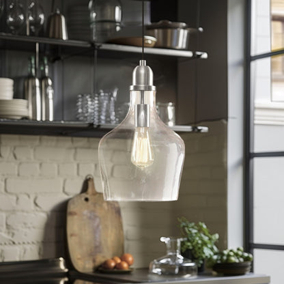 INK+IVY Auburn Bell Shaped Hanging Glass Pendant Light