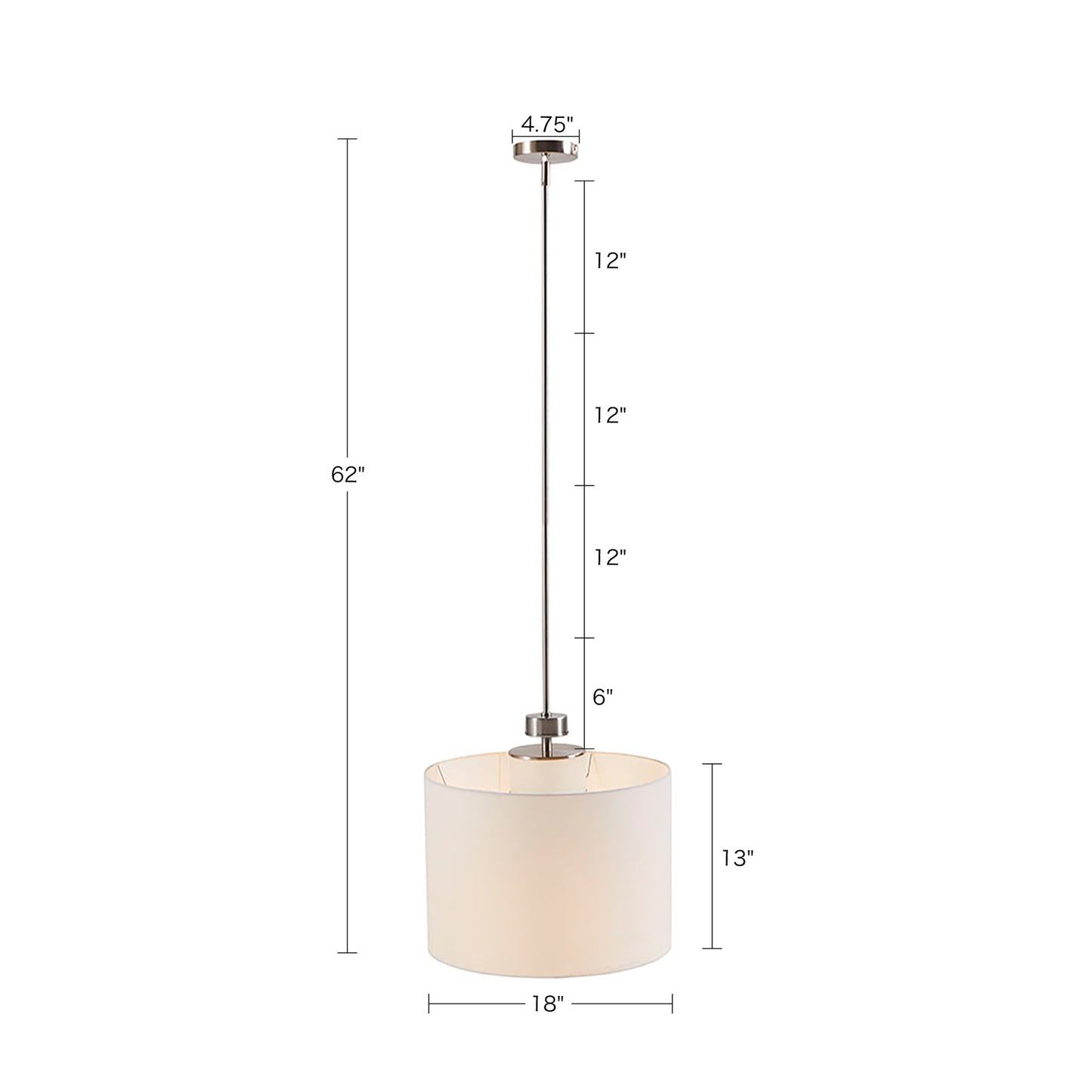 INK+IVY Metal Pendant with Drum Shade