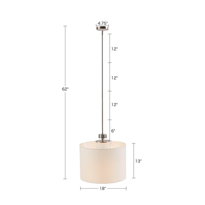 INK+IVY Metal Pendant with Drum Shade