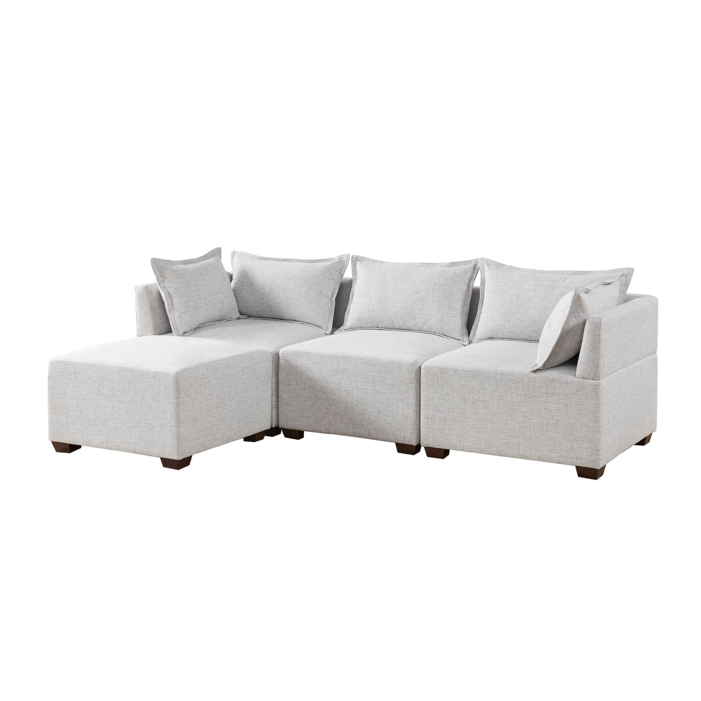 INK+IVY 4-Piece Modular Sofa with Ottoman