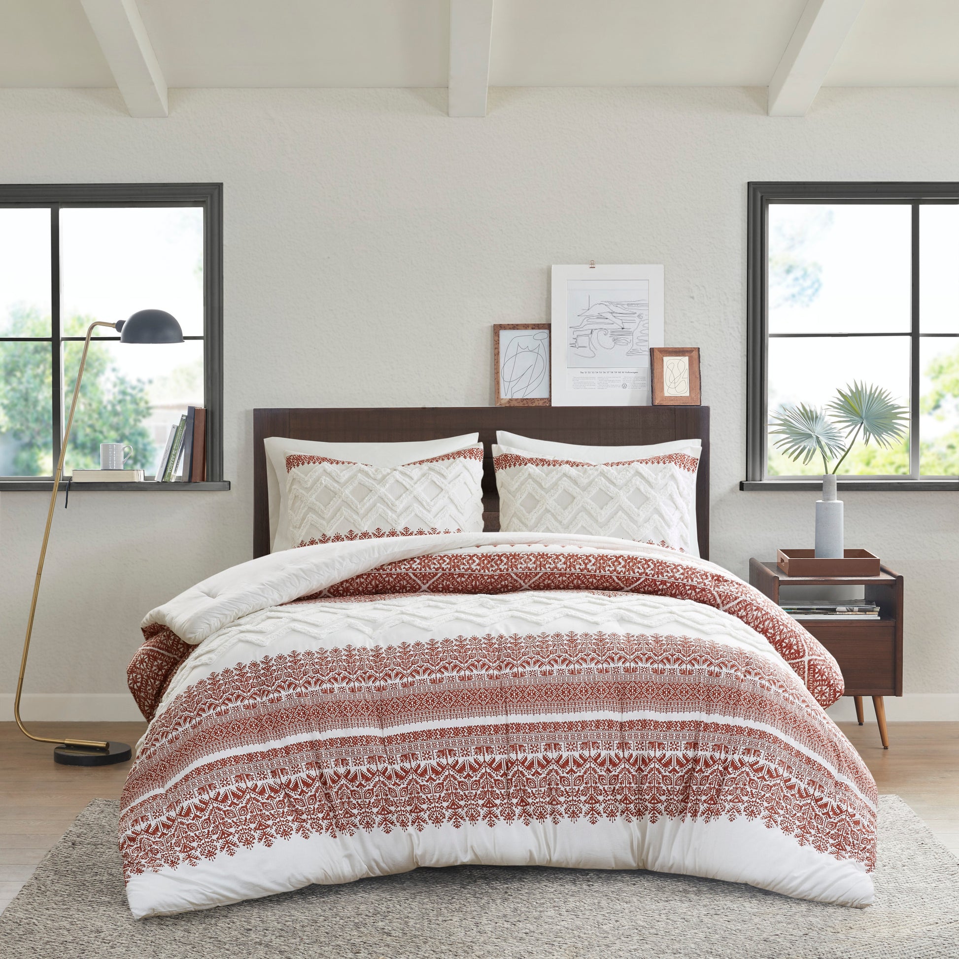 INK+IVY 3 Piece Cotton Comforter Set with Chenille Tufting