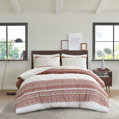 INK+IVY 3 Piece Cotton Comforter Set with Chenille Tufting