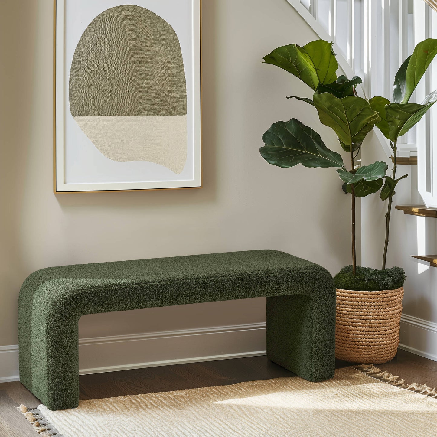 INK+IVY Boucle Waterfall Bench