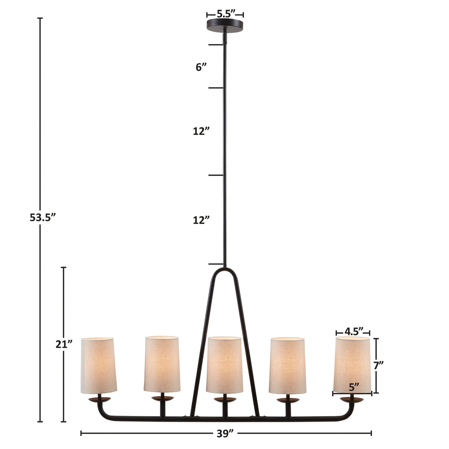 INK+IVY 5-Light Linear Chandelier