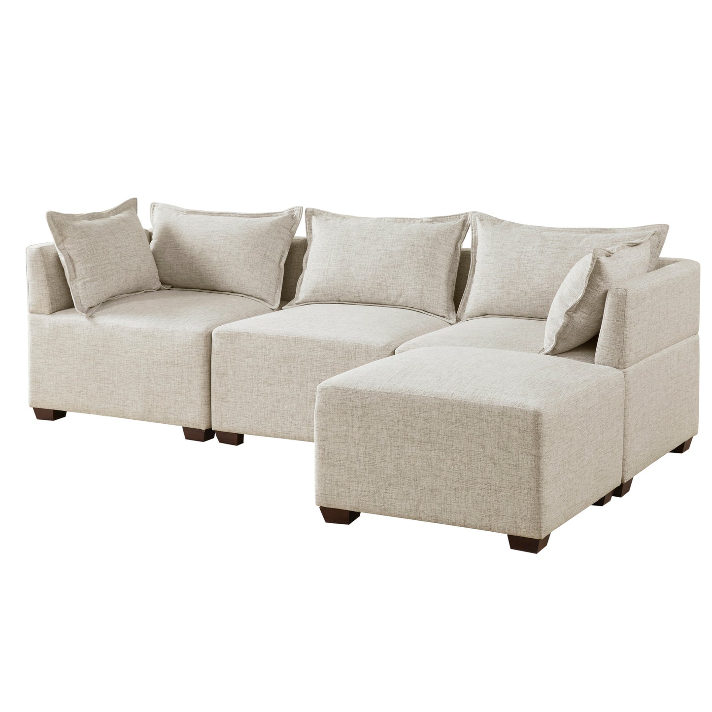 INK+IVY 4-Piece Modular Sofa with Ottoman