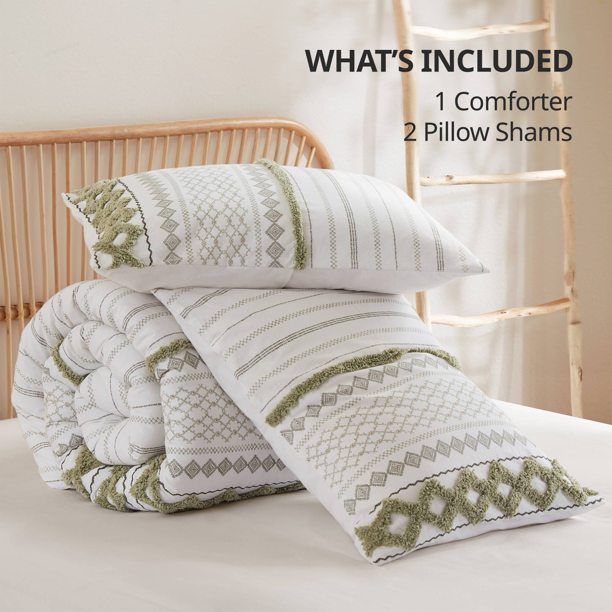 INK+IVY Cotton Printed Comforter Set with Chenille