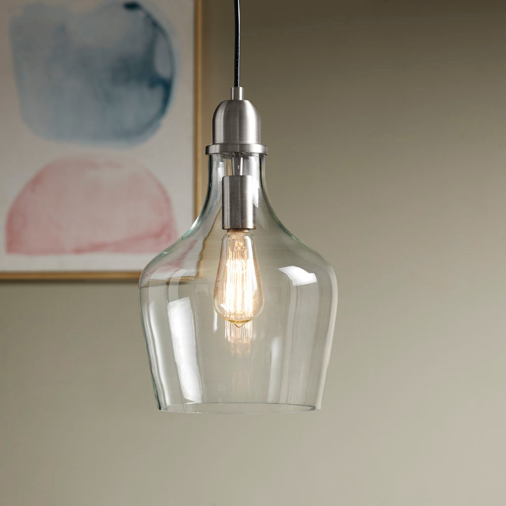 INK+IVY Auburn Bell Shaped Hanging Glass Pendant Light