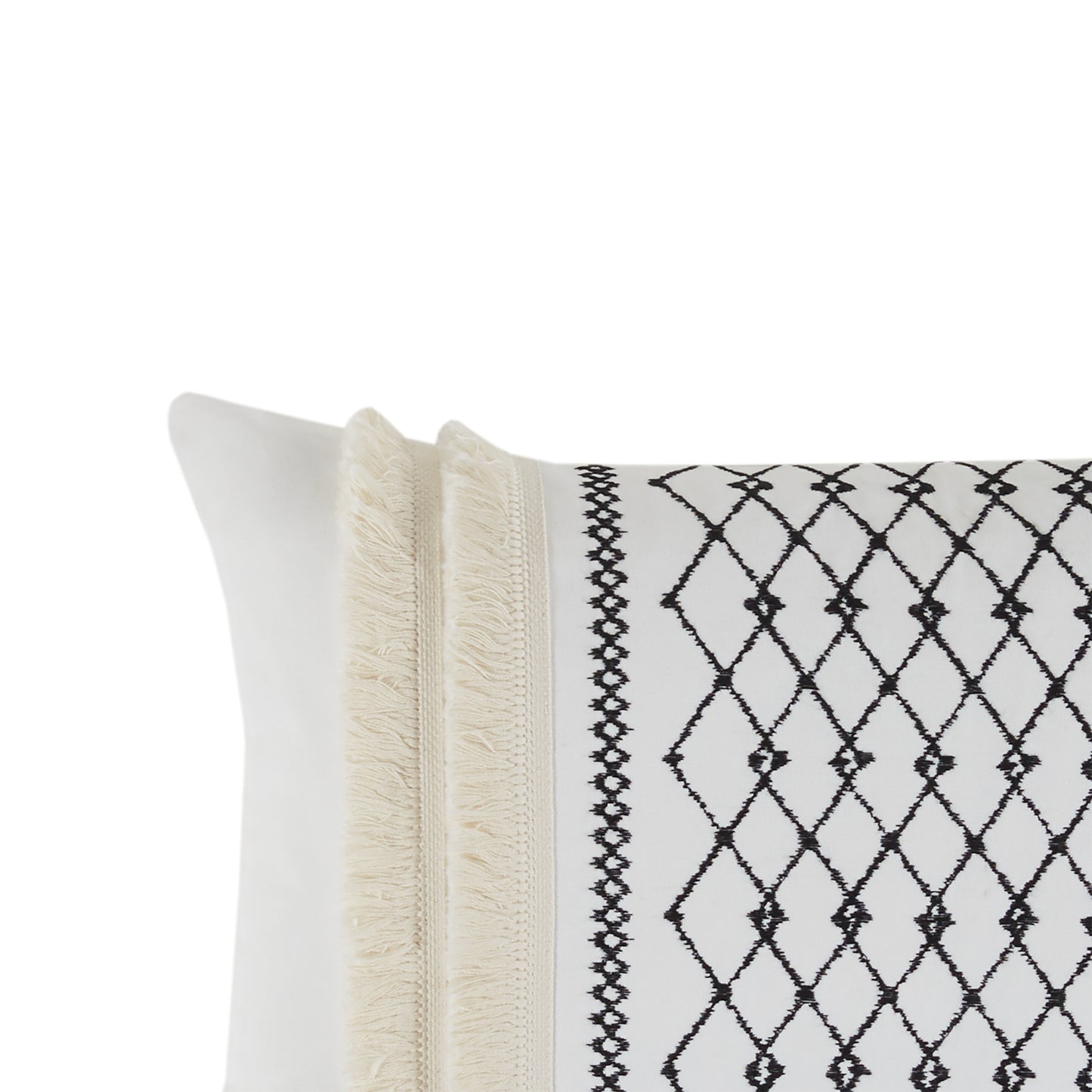 INK+IVY Embroidered Cotton Oblong Pillow with Tassels