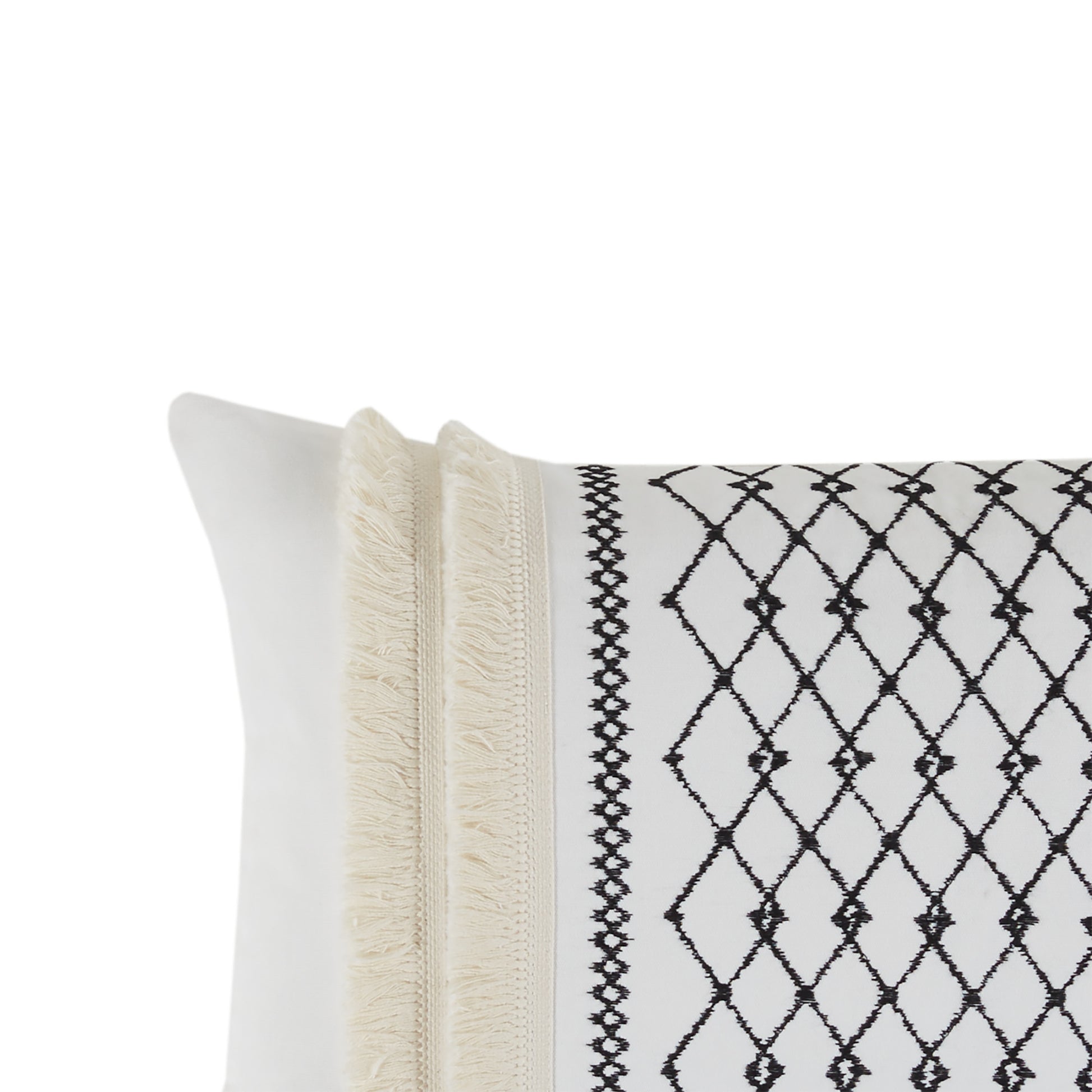 INK+IVY Embroidered Cotton Oblong Pillow with Tassels