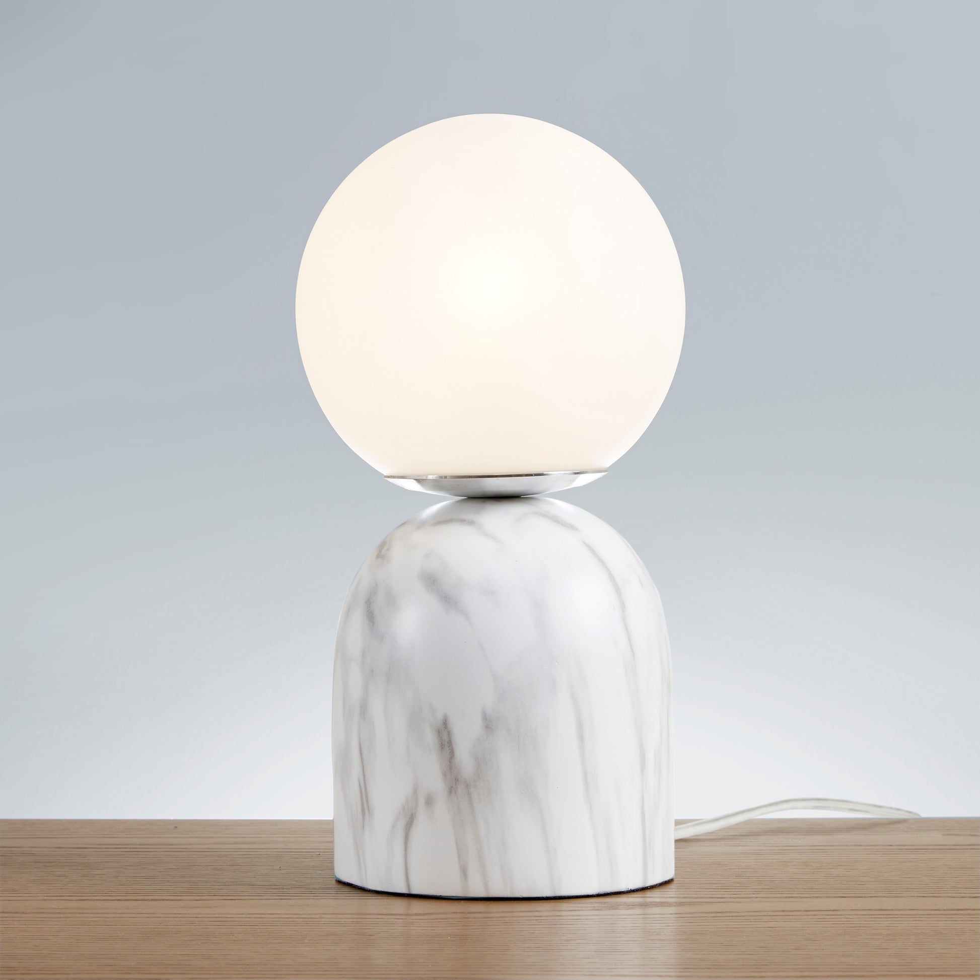 INK+IVY Frosted Glass Globe Resin Table Lamp