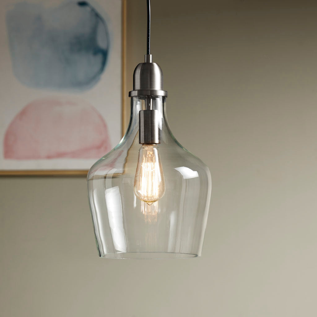 INK+IVY Auburn Bell Shaped Hanging Glass Pendant Light