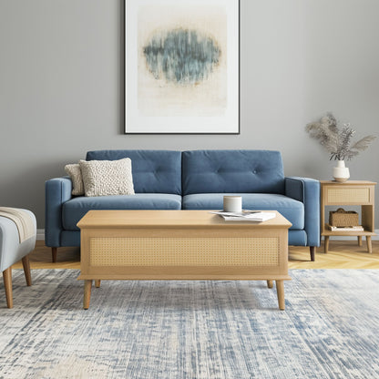 N/A Rattan Lift-Top Coffee Table with Storage