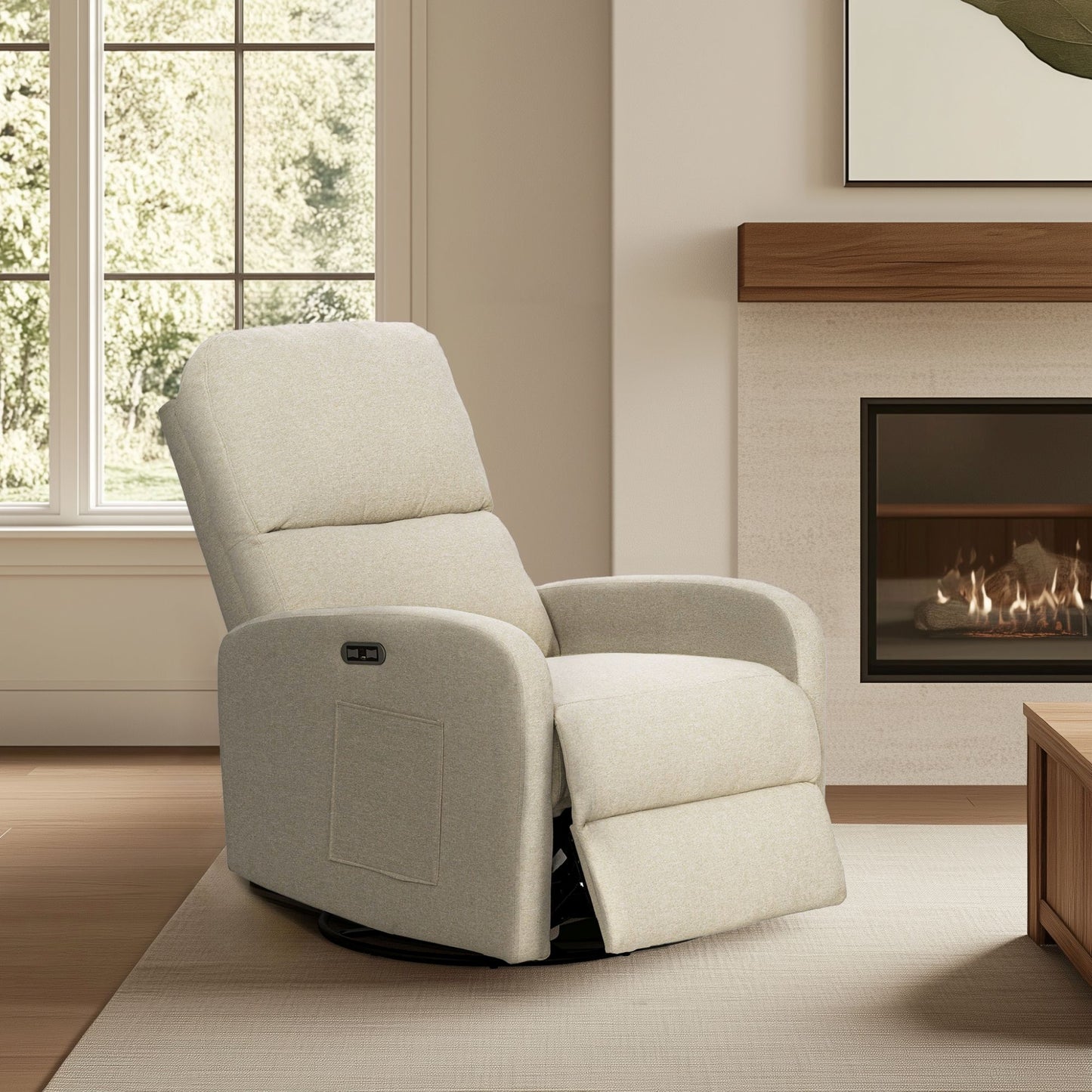 Dakota Power Recliner 3-in-1 with Swivel, Glider, USB Ports