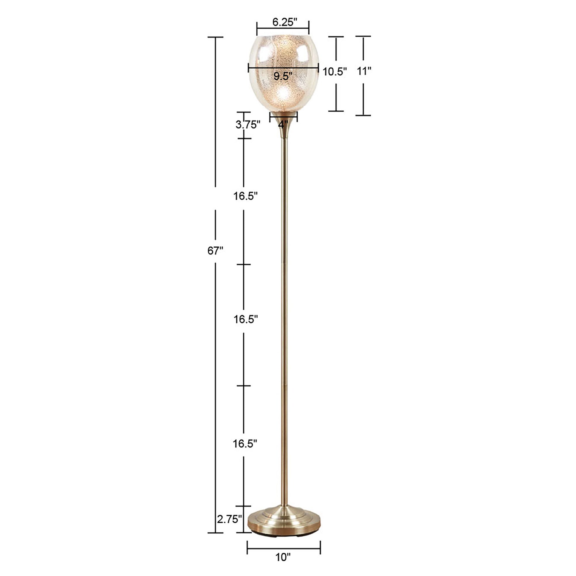 INK+IVY Uplight Floor Lamp with Mercury Glass Shade