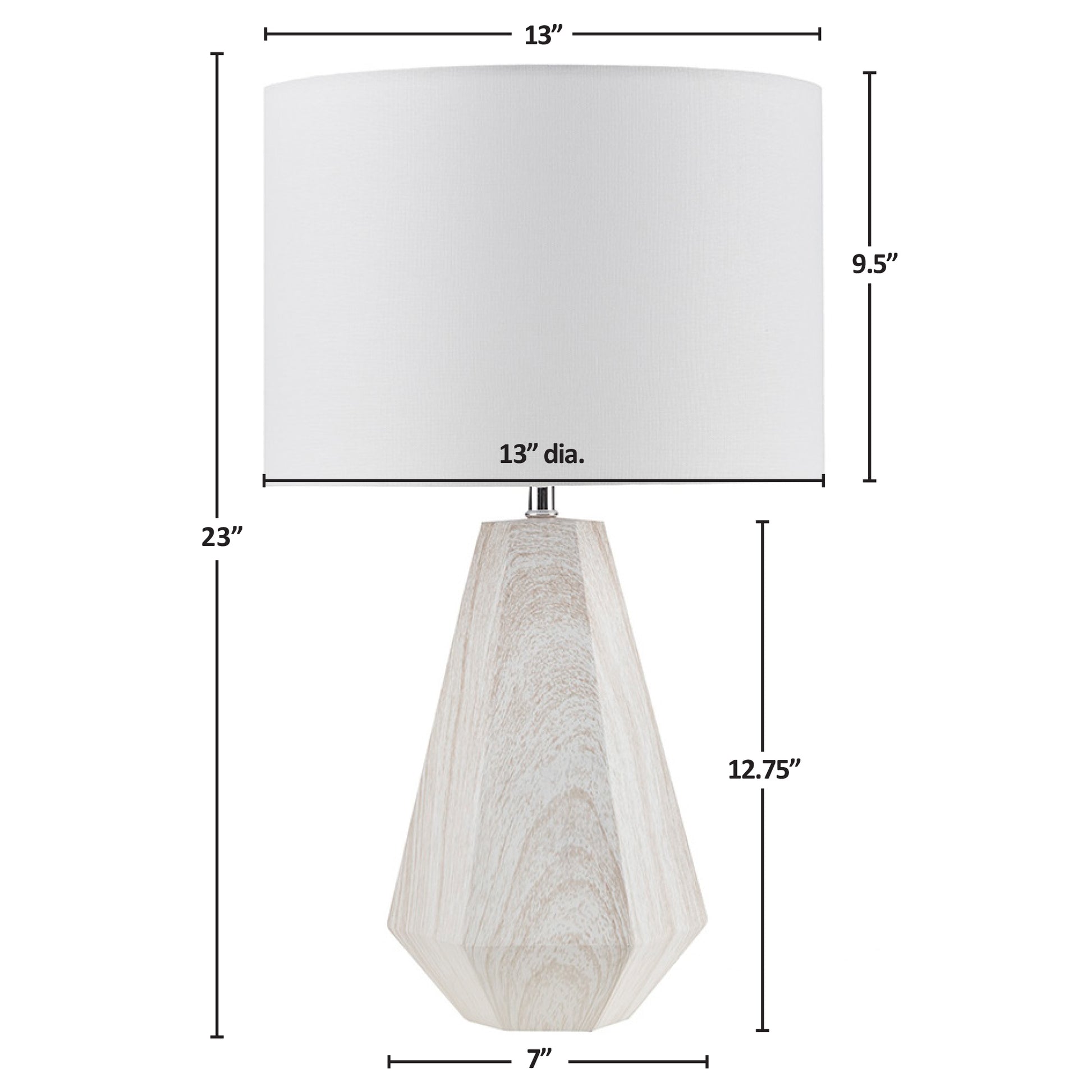 INK+IVY 23" Resin Table Lamp with Faux Wood Texture