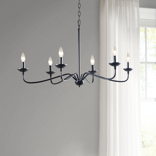 INK+IVY 6-Light Farmhouse Metal Chandelier