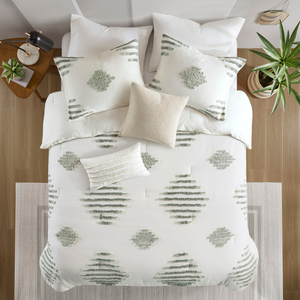 INK+IVY 3 Piece Cotton Blend Chenille Comforter Set