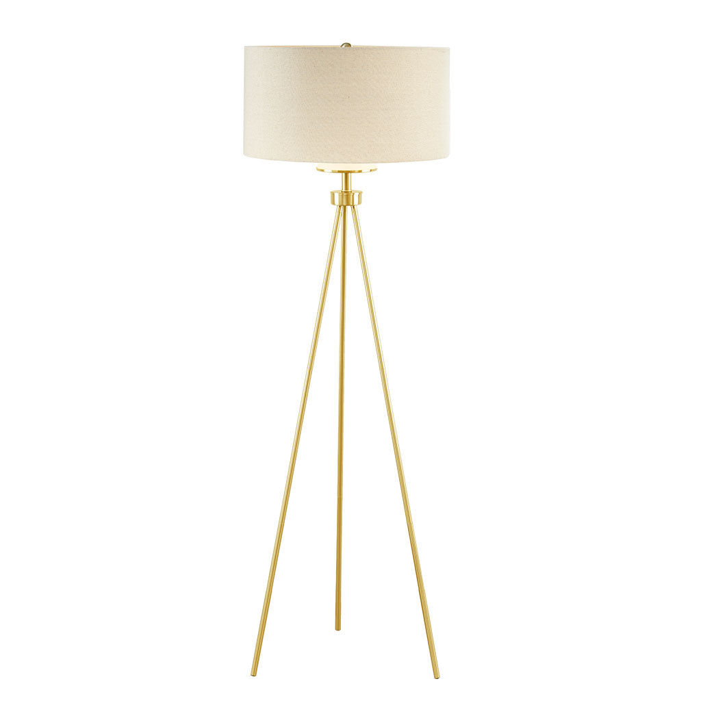 INK+IVY Metal Tripod Floor Lamp with Glass Shade