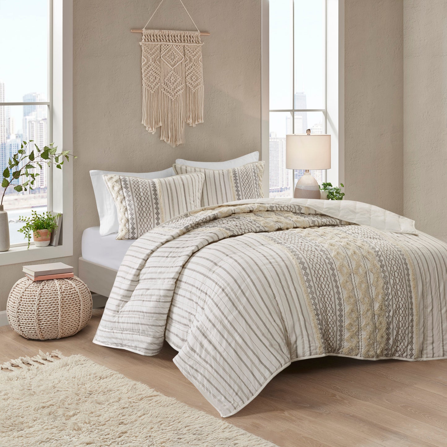 INK+IVY Cotton 3 Piece Coverlet Set