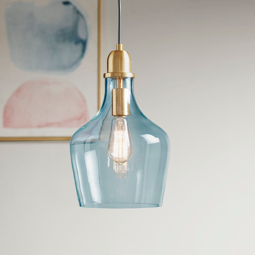 INK+IVY Auburn Bell Shaped Hanging Glass Pendant Light