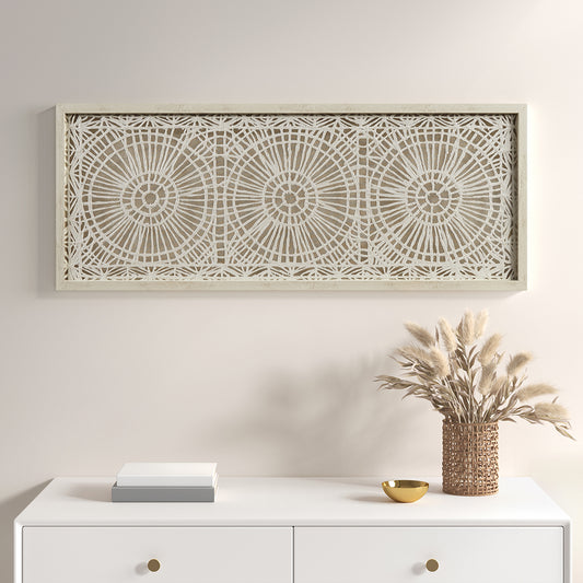 INK+IVY Framed Medallion Rice Paper Shadow Box Wall Decor