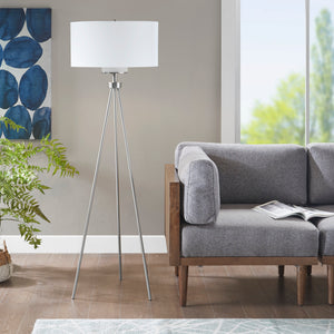 Pacific Metal Tripod Floor Lamp with Glass Shade