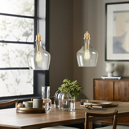 INK+IVY Auburn Bell Shaped Hanging Glass Pendant Light