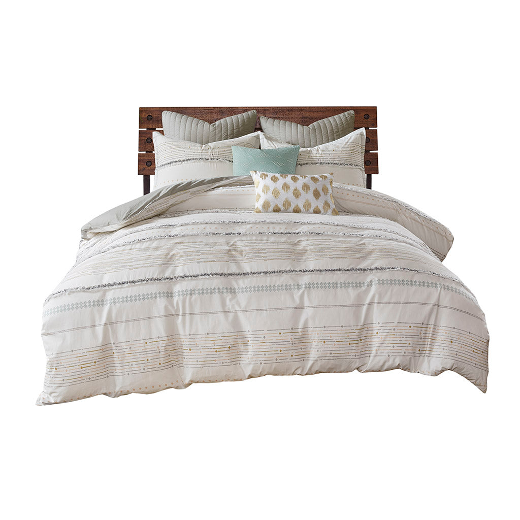 INK+IVY Cotton Printed Comforter Set with Trims