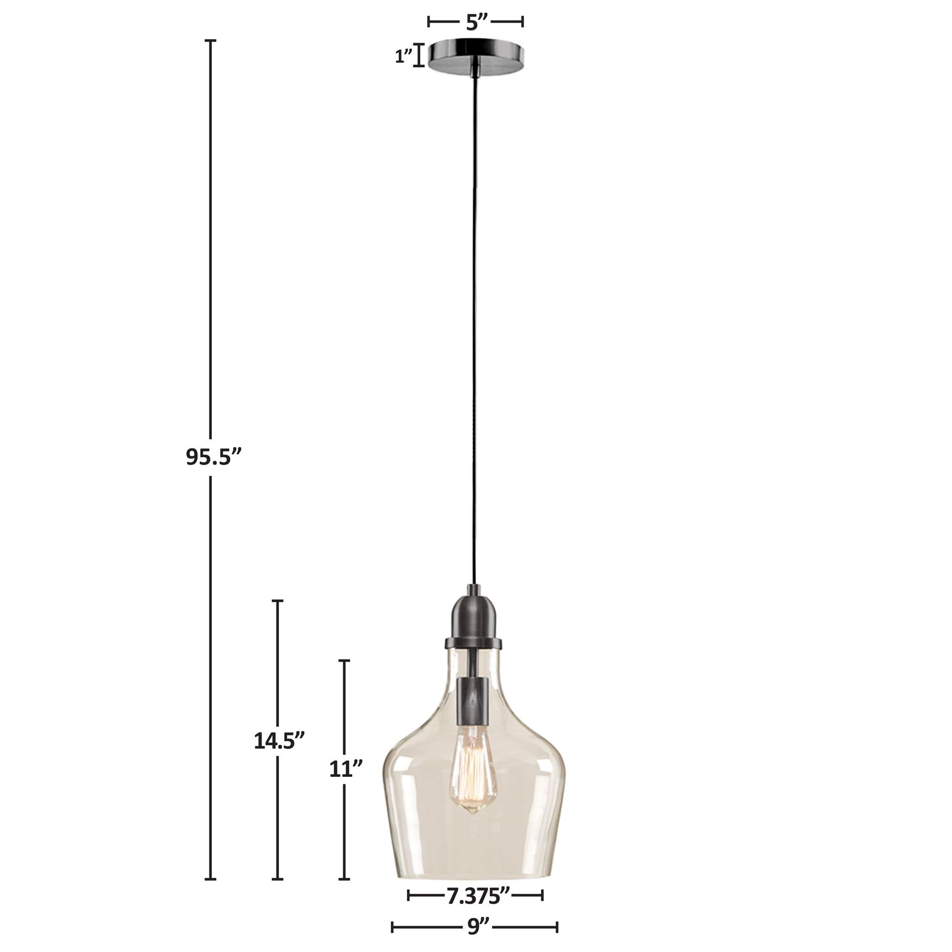 INK+IVY Auburn Bell Shaped Hanging Glass Pendant Light